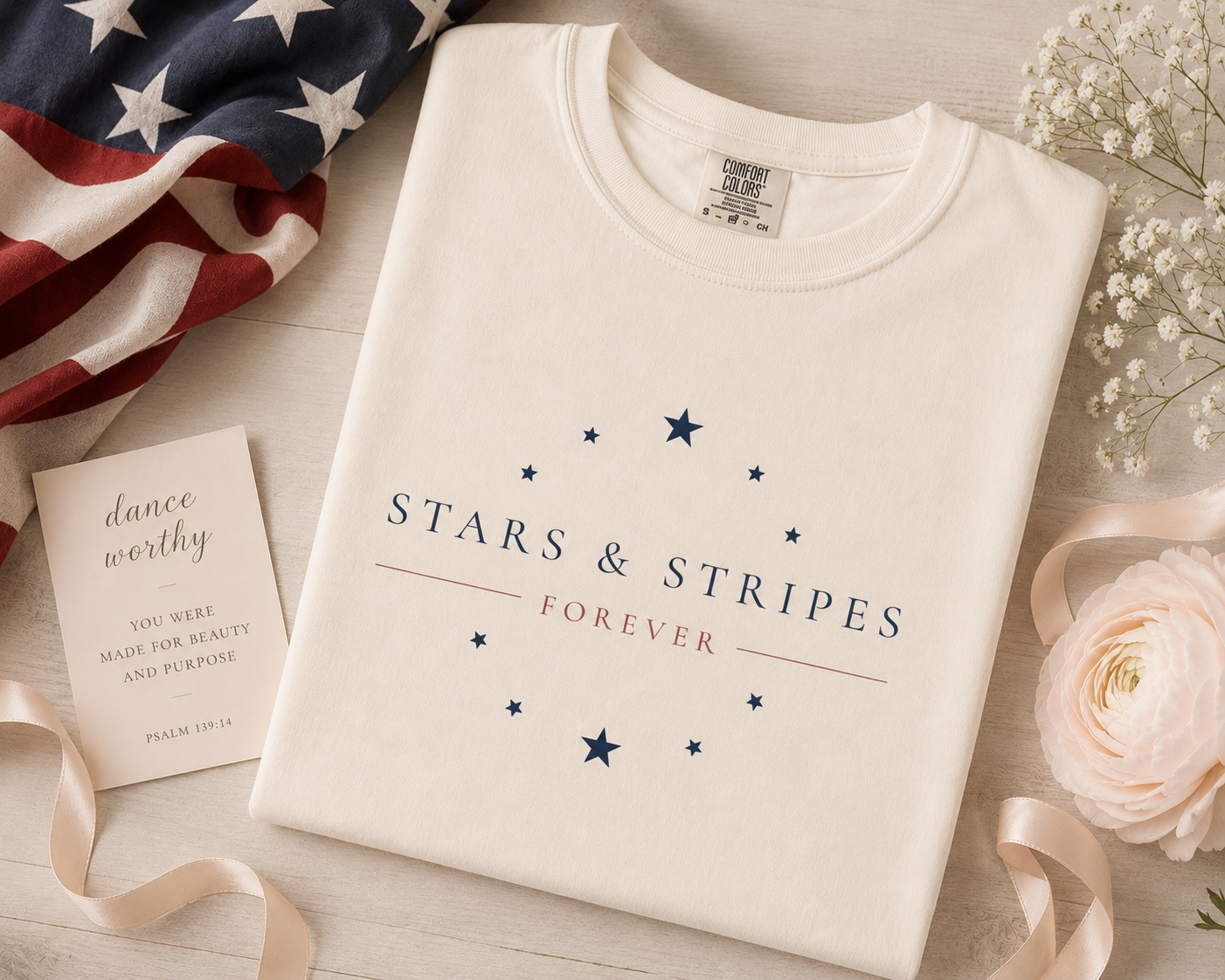 Stars & Stripes Forever Tee | Patriotic Ballet-Inspired Shirt