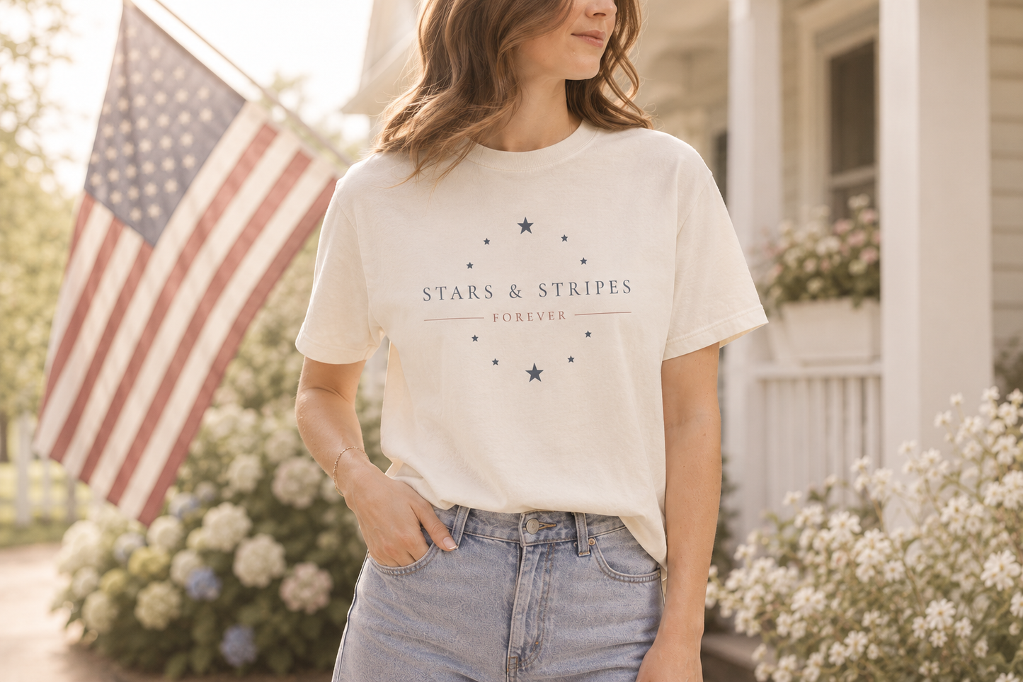 Stars & Stripes Forever Tee | Patriotic Ballet-Inspired Shirt