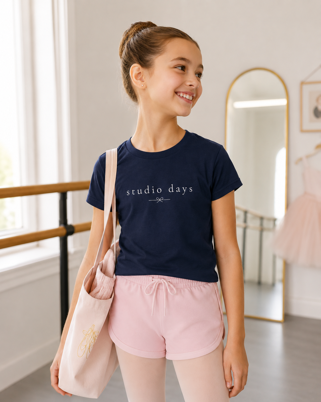 Studio Days Youth Tee | Minimalist Ballet Shirt