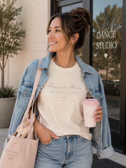 Praise Him with Dancing Tee | Faith-Inspired Ballet Shirt